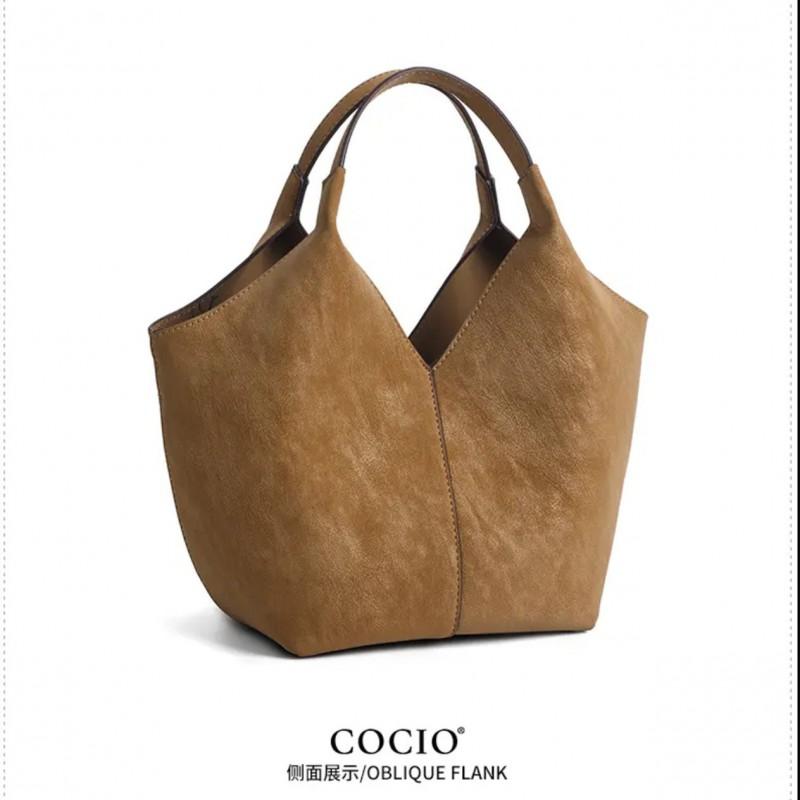 Korean Vintage Suede Tote Bag Women Large Capacity Shoulder Winter Daily Commute