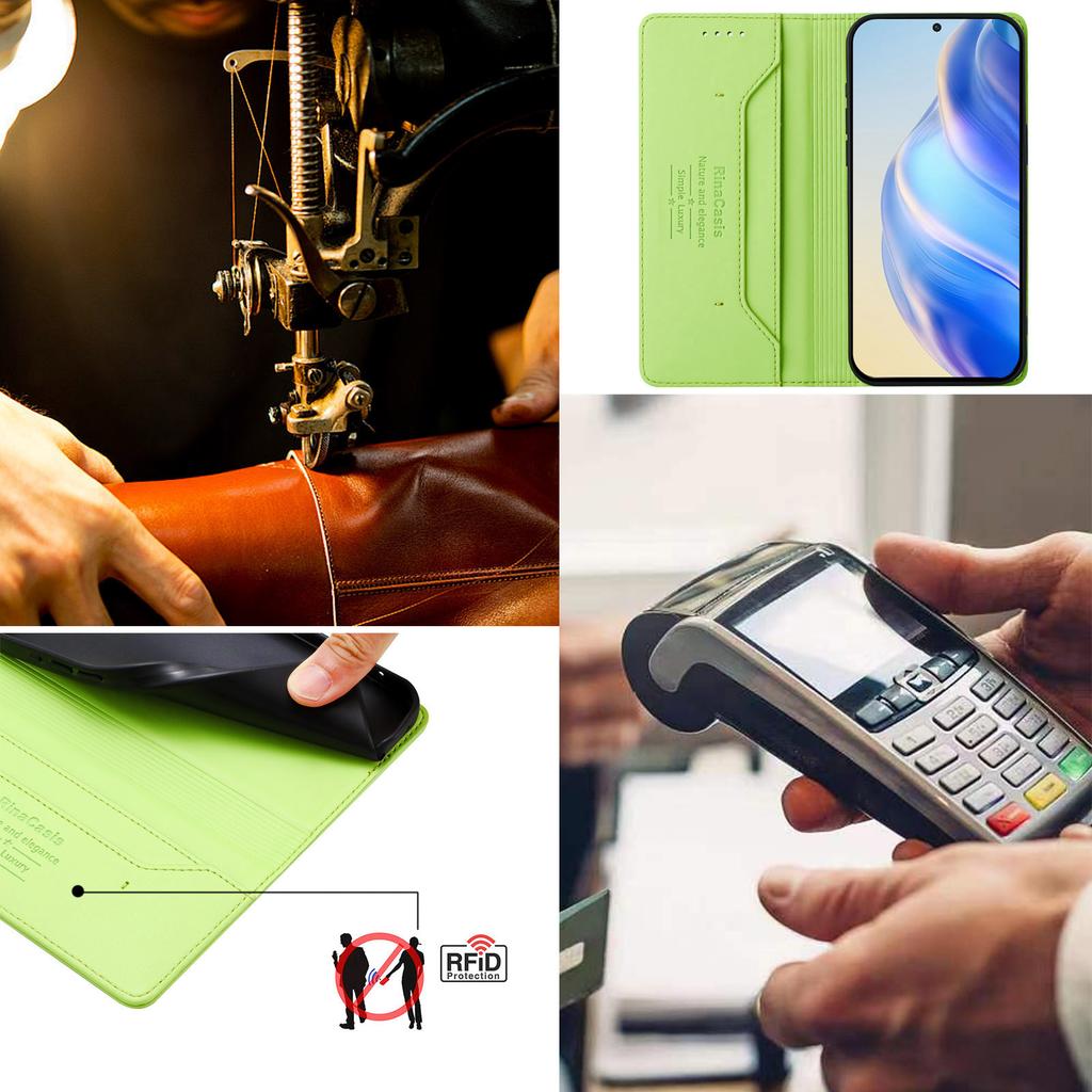 Роскошный кожаный чехол для INFINIX Zero40/Smart9/Hot 50i/Note 40 40X/HOT20 RFID-блокировка слотов для карт Магнитная подставка для притяжения Ударопрочный откидной чехол