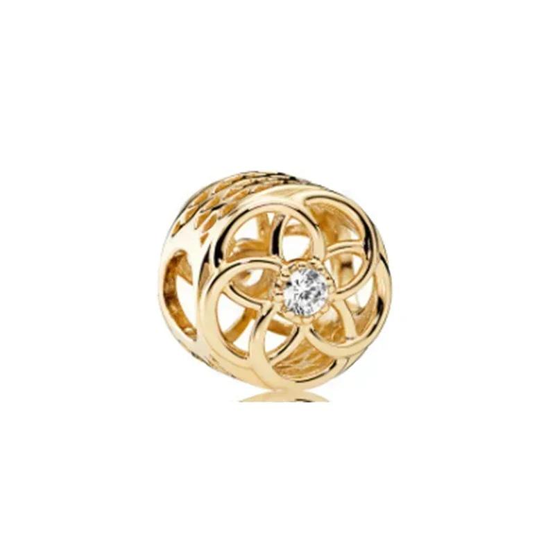 Роскошный золотой цвет серии S925, стерлинговое серебро, классический блестящий кулон «Древо жизни», подходит для оригинального браслета, подарок «сделай сам»