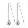 Очаровательные серьги с кисточками из стерлингового серебра 925 пробы для женщин, ювелирные изделия высшего качества, хрустальные кубические женские серьги-капли, аксессуары