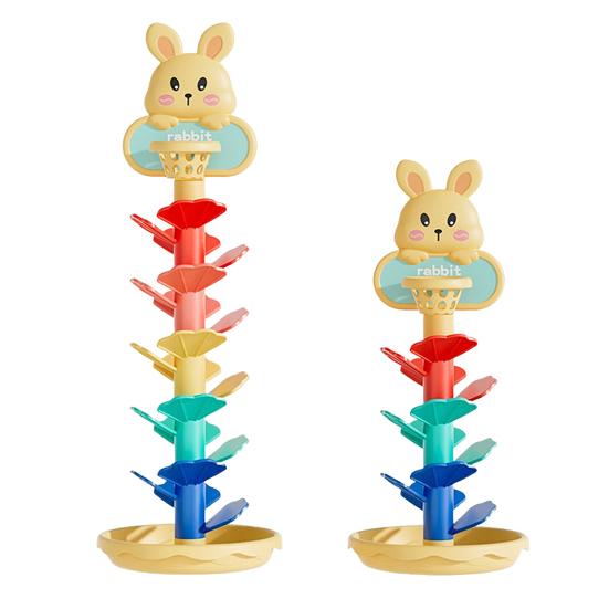 Детская игрушка-трек для запуска шариков 4/6 слоев, мультяшный кролик, башня с перекатывающимися шариками, координация рук и глаз, для малышей, мальчиков, девочек, игра с запуском шариков по мраморному треку
