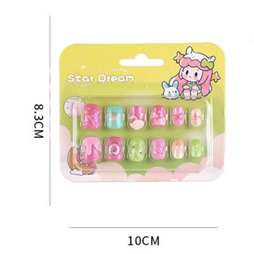 Cute Children Nail Patches Short Press on Nails Fashion False Nails  for DIY