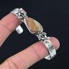 Womens Day Deal Pear Landscape Jasper Gemstone 925 Silver Flower Bangle Jewelry
