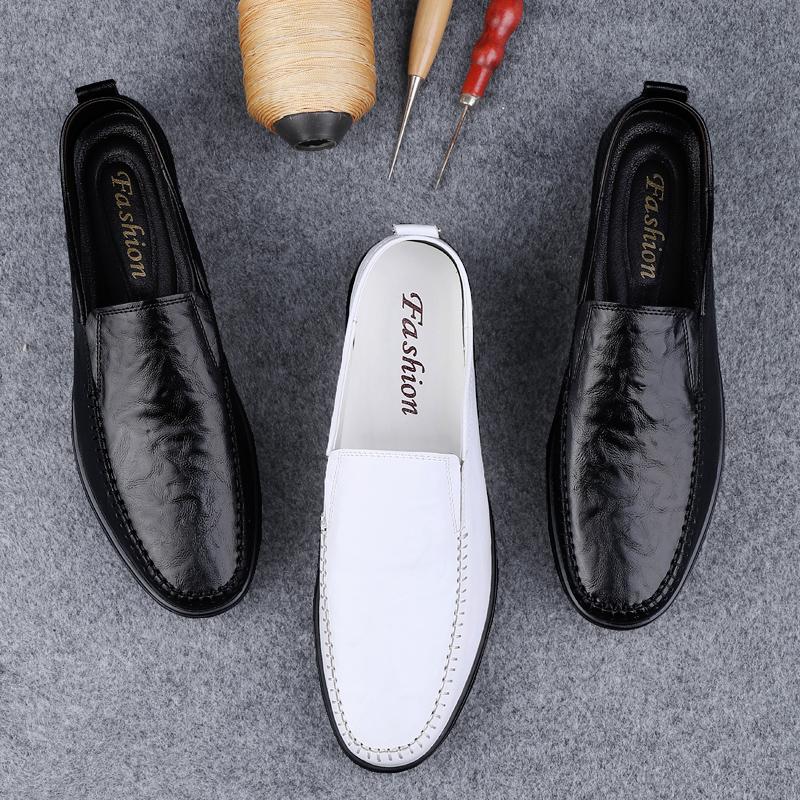 Fashion Loafers Men Shoes Leather Soft Comfy Slip-on Moccasins Outdoor Handmade Man Casual Shoes Drive Walk Luxury Leisure Flats