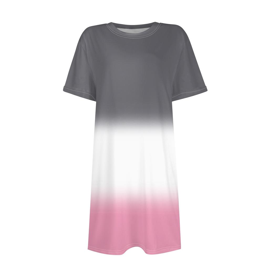 Женское платье с круглым вырезом и коротким рукавом, повседневные летние платья-туники, свободное платье с карманом