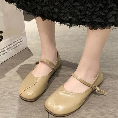 Мода 2024 года, новые женские туфли на плоской подошве в стиле ретро с квадратным носком, повседневные удобные туфли на плоской подошве, модные женские туфли