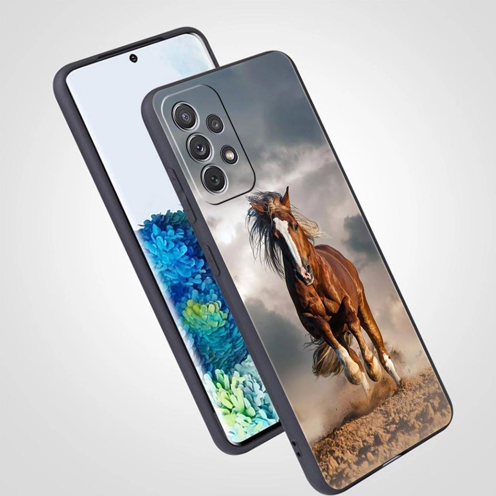 Чехол для телефона с животным Лошадь для Samsung Galaxy A55 A35 A17 A07 A15 A13 A25 A51 A71 A72 A73 A32 A52 A52S A41 5G Мягкий ТПУ Чехол Capas
