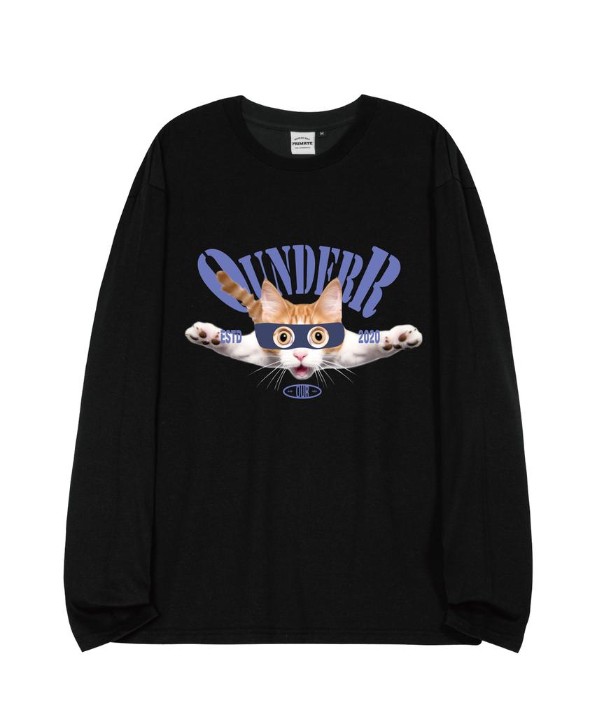OUNDERR Happy Cat Oversized Long Sleeve 4 Colors