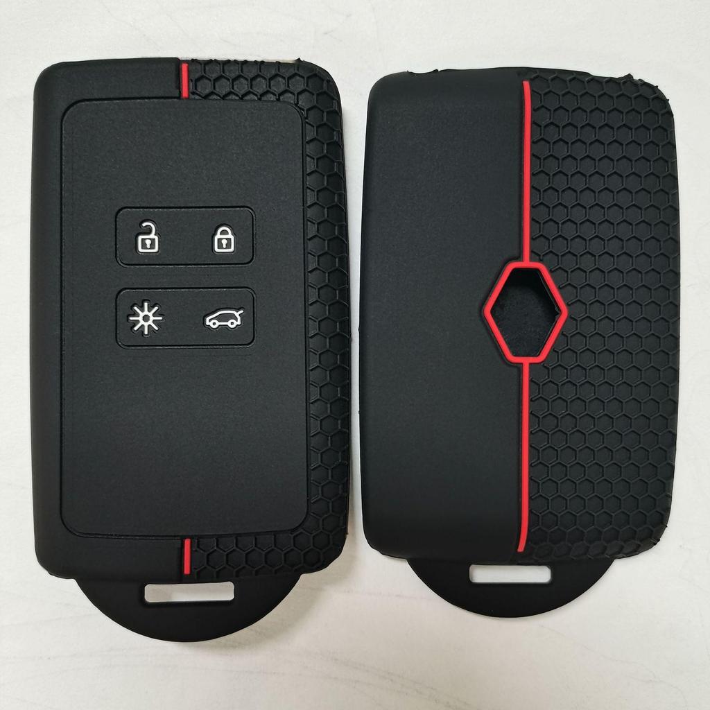 Силиконовый чехол для автомобильного ключа с узором Renault для полнофункциональных четырехкнопочных ключей