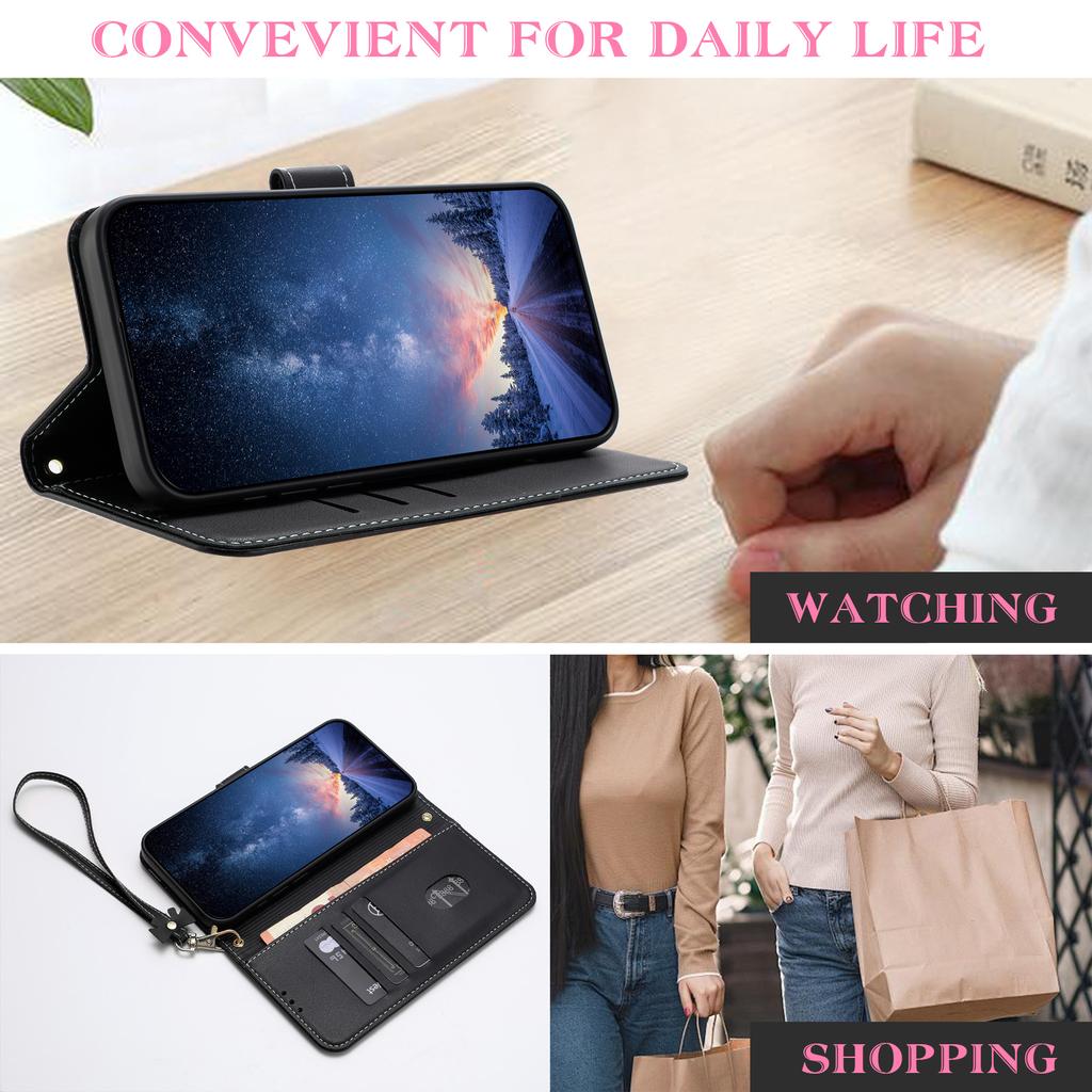 For Samsung Galaxy A07/A06 4G/5G Case Bowknot Decor Wallet Leather Phone Cover with Wrist Strap