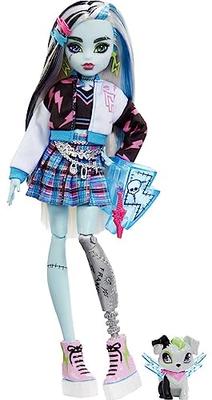 Кукла Monster High Фрэнки Штейн с аксессуарами и питомцем, шарнирная модная кукла, мелированные черные и синие волосы, детская игрушка, от 3 лет