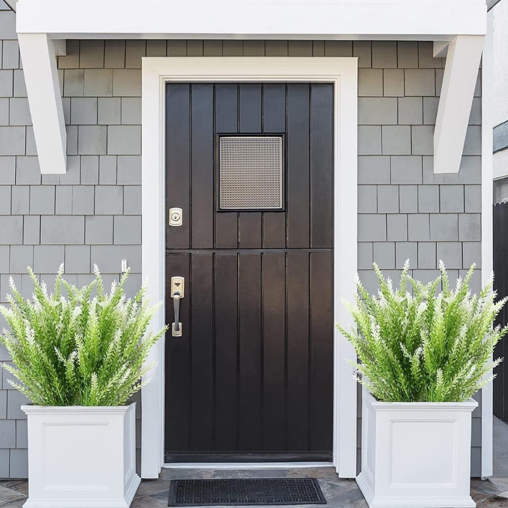 12 связок искусственных цветов лаванды, стойкие к ультрафиолетовому излучению, искусственные цветы для улицы, не выцветающие, искусственные пластиковые растения для украшения оконных ящиков и крыльца в саду