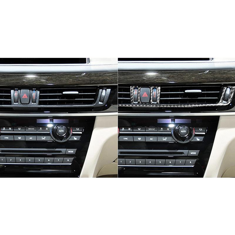 Для BMW X5 X6 F15 F16 14-18 из настоящего углеродного волокна, центральная панель для выпуска воздуха, накладка, аксессуары для салона автомобиля, салон автомобиля