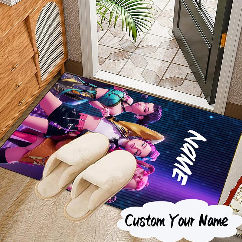 Custom Name KPop Cartoon Carpet, Chair Rug,Area Rug for Office Bedroom living rooms bedroom, Doormat decor Christmas fan gifts