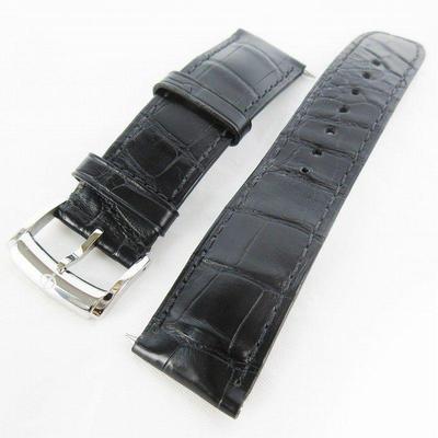 Б/у Часы Baume & Mercier Кожаный Ремешок Натуральная Кожа Аллигатора Крокодила Черный Ширина Крепления 21 мм Ширина Пряжки 20 мм Пряжка