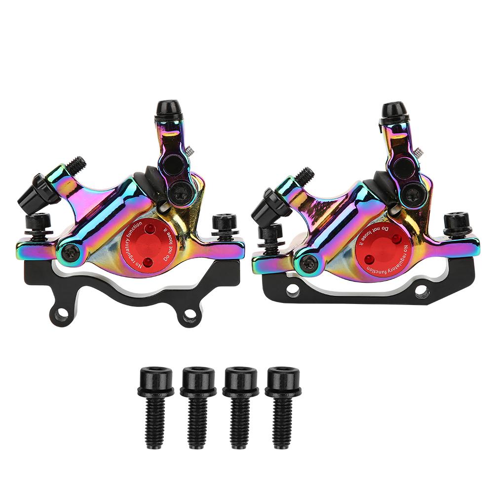 HB100 Bike Aluminium Alloy Hydraulic Disc Brake Set Front Rear for Mountain Road Bicyclecolorful