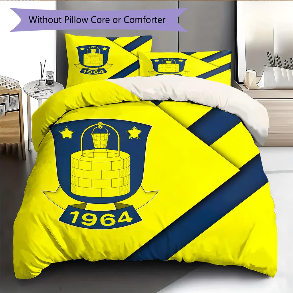 Brøndby IF Pattern Bedding Quilt Set Home Decoration Gift (1 * duvet cover + 2 * pillowcase without core)