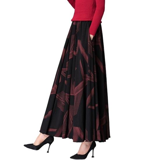 Женская юбка с цветочным принтом, высокая талия, большой подол, длинная юбка А-силуэта, плиссированная юбка макси в стиле бохо