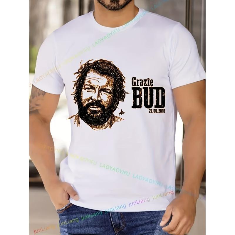 Футболка Bud Spencer Banana Joe - Иконический Киногерой, Графическая Футболка, Свободный Крой, Короткий Рукав, Круглый Вырез, Повседневный Топ с Принтом Имени (Все размеры