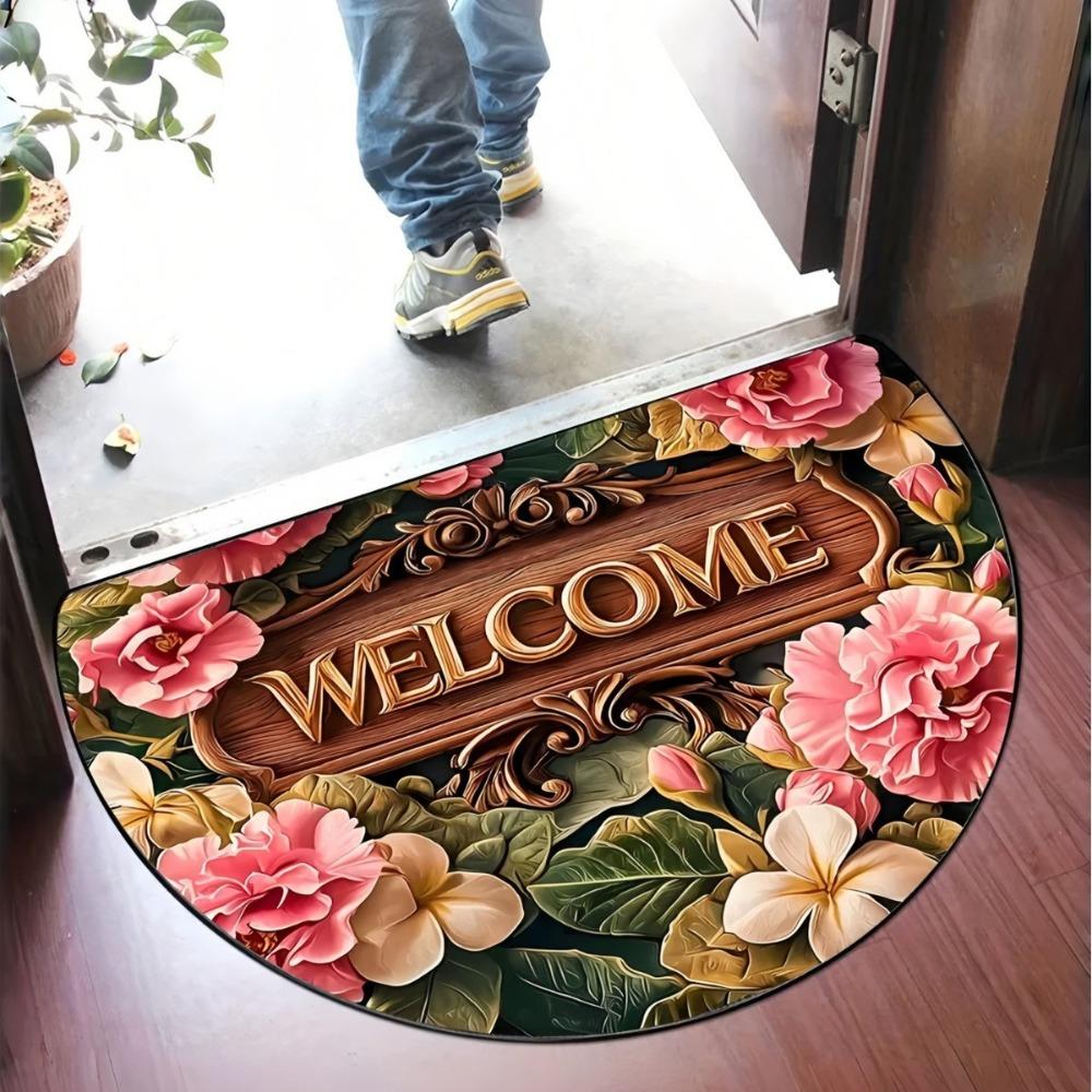 Flower Floral Welcome Rugs Non Slip Door Mat High Quality Entrance Mat Indoor Outdoor