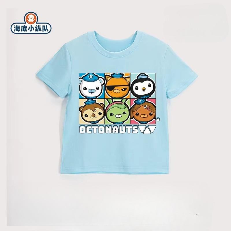 Детская футболка Potdemiel Octonauts 100% хлопок, Новый летний стиль, Для мальчиков и девочек, Повседневная, Удобная, Дышащая детская футболка
