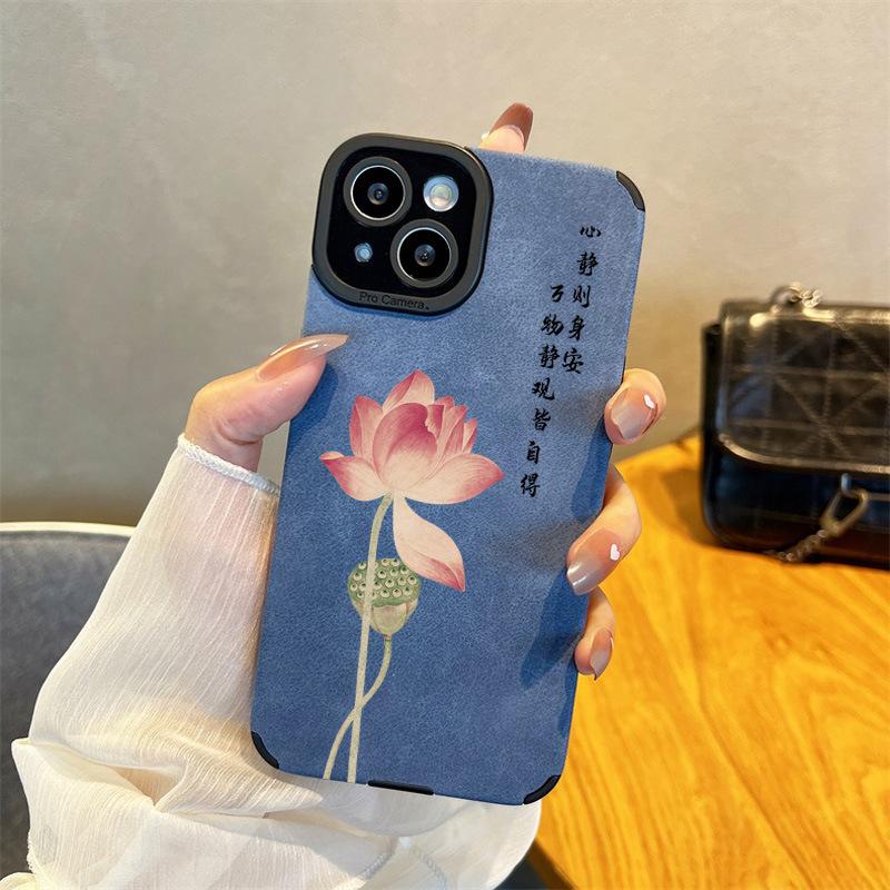 Ретро-лотос для apple 14 флип мех xs чехол для мобильного телефона iPhone13promax Китайский стиль 12xr