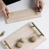 Natural Travertine Stone Tray Jewelry Cosmetics Display Minimalist Home Decor T-Shaped Marble Serving Dish