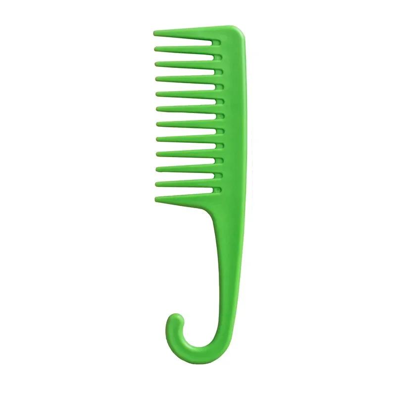 Wet Hair Curling Comb Heat Resistant and Antistatic Bath Comb Wide Toothed Hair Combing Tool with Hook
