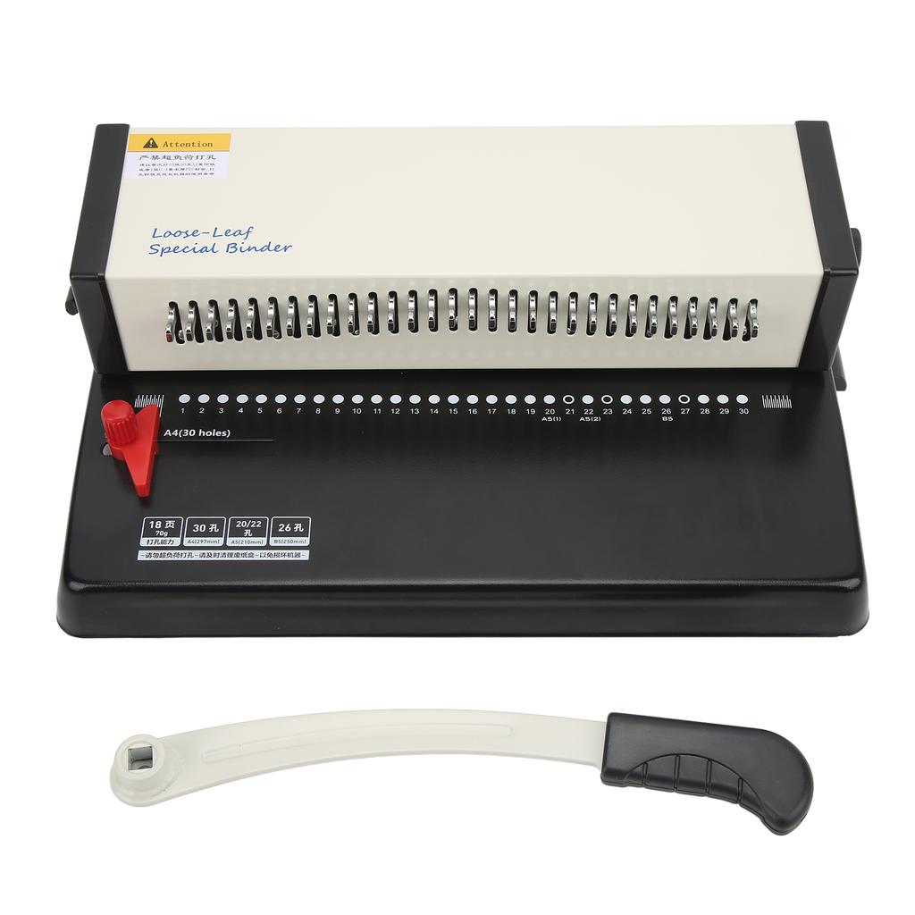 Multifunctional Loose Leaf Hole Punch Desktop Paper Punching Binding Tool 9.5mm Pitch