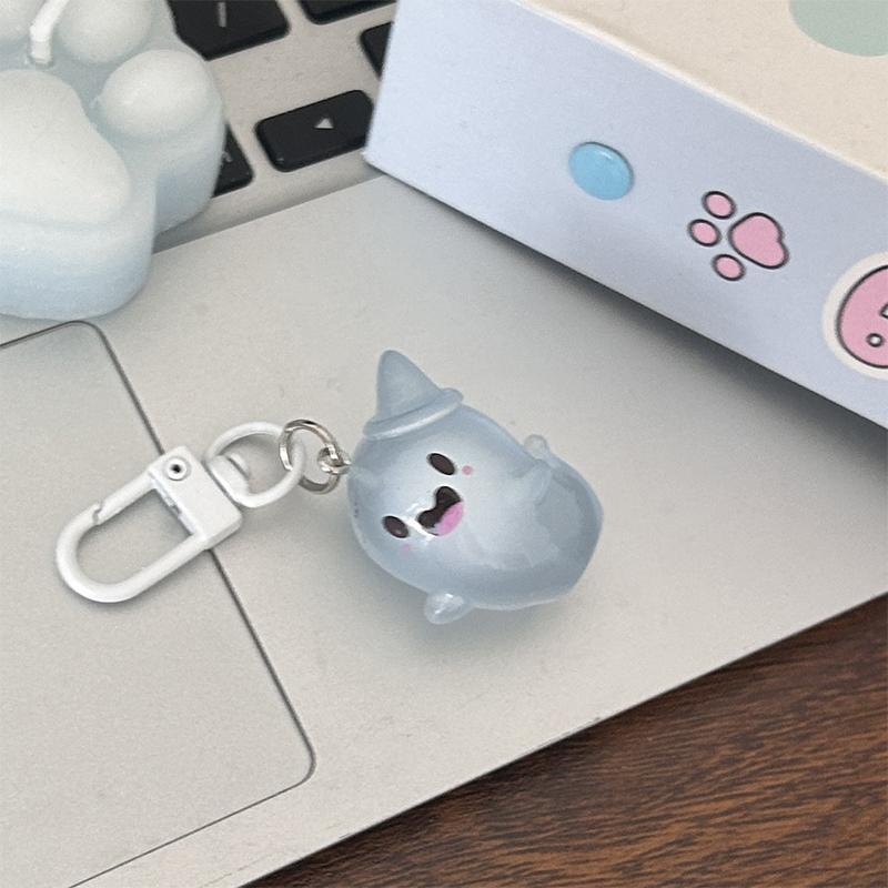 Брелок для ключей с привидением на Хэллоуин, мультяшная желейная кукла, кулон для телефона, чехол для наушников, подвеска, сумка, декор, автомобильный брелок