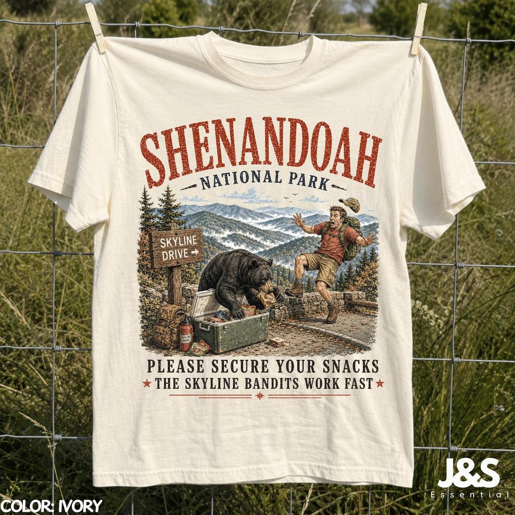 Shenandoah National Park Tshirt, Funny Black Bear Hiking Shirt, Vintage Comfort Colors Tee, Virginia Mountain Camping Gift