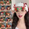 Santa Claus Xmas Tree Elk Christmas Decor Glasses Multi-Color Party Face Decor Photo Prop