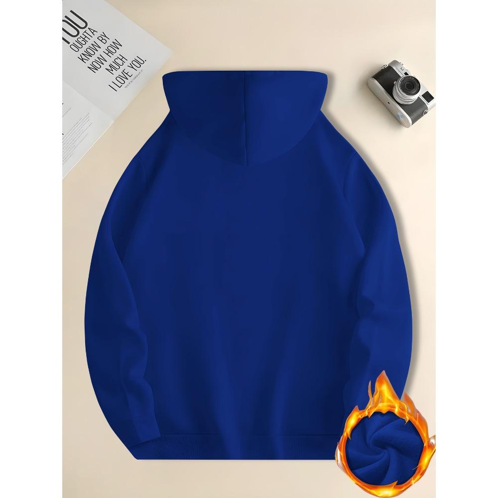 Men's Hooded Sweatshirt with Loose Winter Warmth, Kangaroo Pocket, Long Sleeved Casual Sportswear, Suitable for Cold Weather
