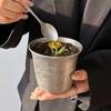 Утолщенная винтажная американская матовая кофейная чашка из нержавеющей стали, чашка для холодных напитков, дизайн с широким горлышком