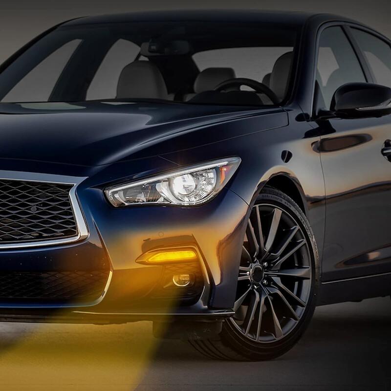 Пара нижних указателей поворота противотуманных фар переднего бампера для Infiniti Q50 Sport 2014-2020