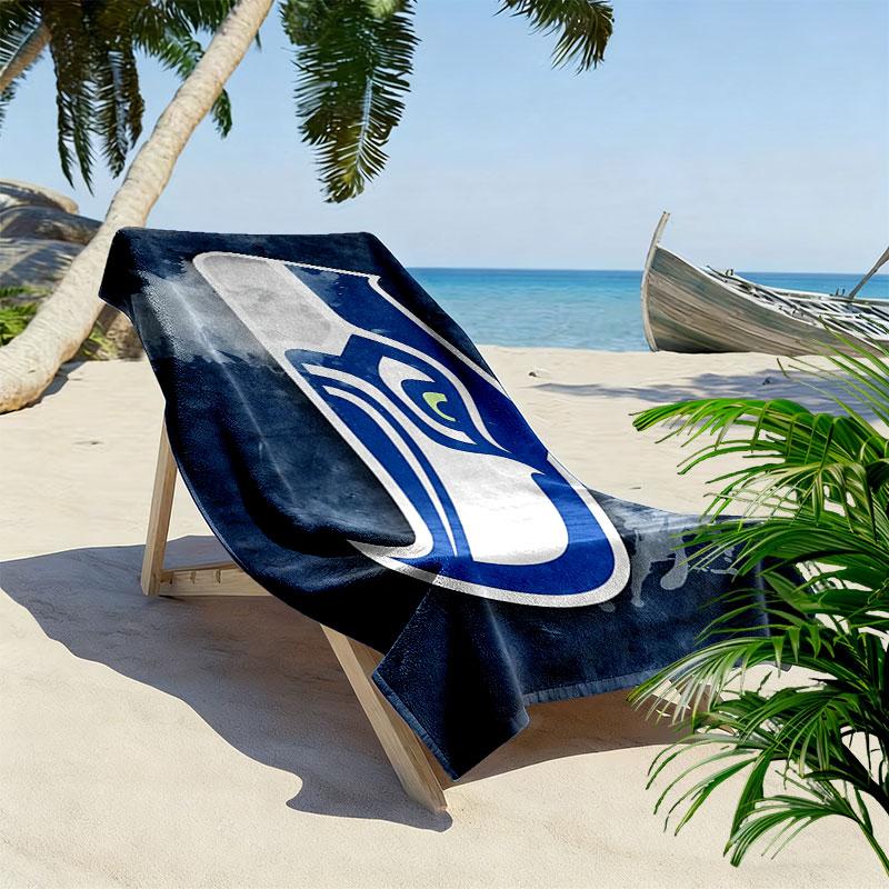 Seahawks Print Beach Towel, Large Soft Quick Dry Towel for Beach Camping Swimming