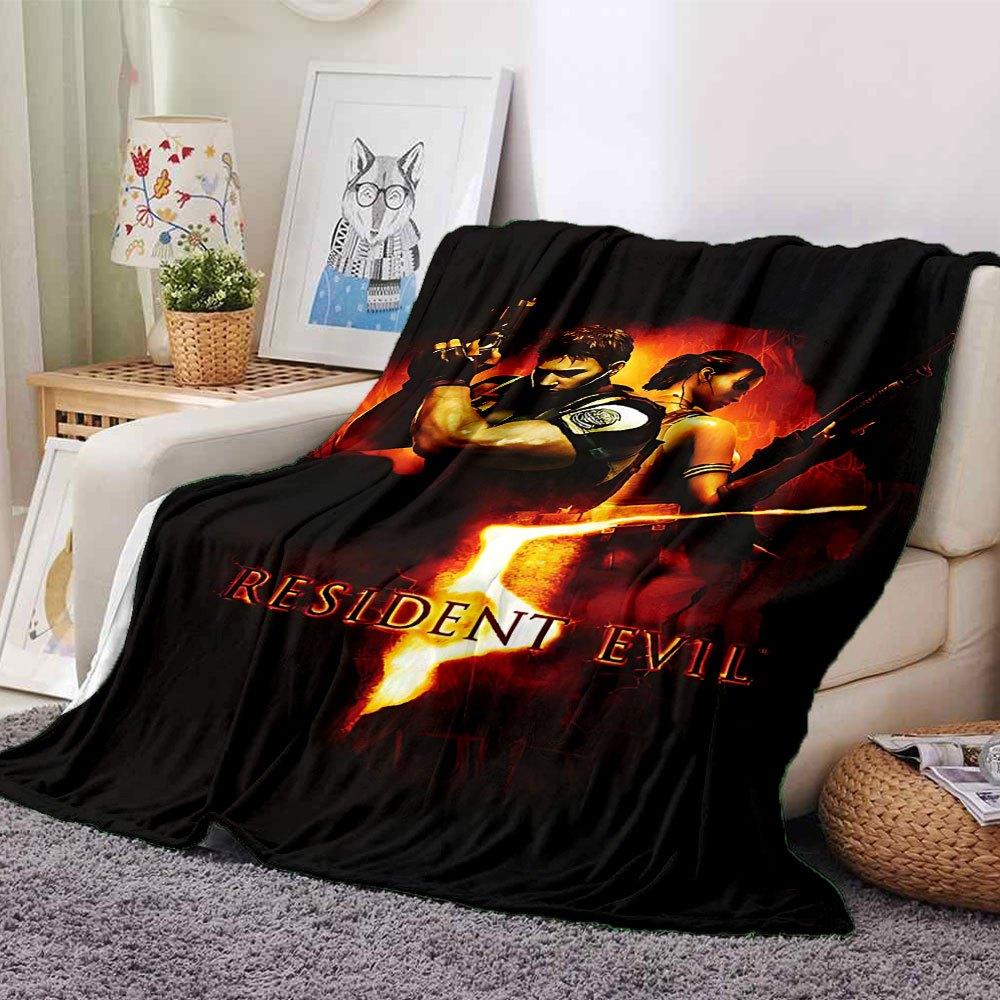 1 шт. Плед Resident Evil 10 Мягкий Теплый Плед для Дома, Офиса, Путешествий Все Сезоны Уютное Постельное Белье Подарок, Уютный Офисный Аксессуар