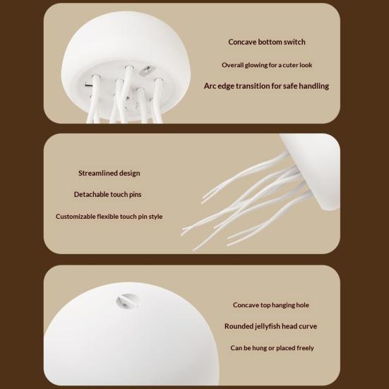 Floating Jellyfish Lamp Voice And Sound Activated Night Light USB Rechargeable Color Changing Ocean Mood Light for Bedroom Decor