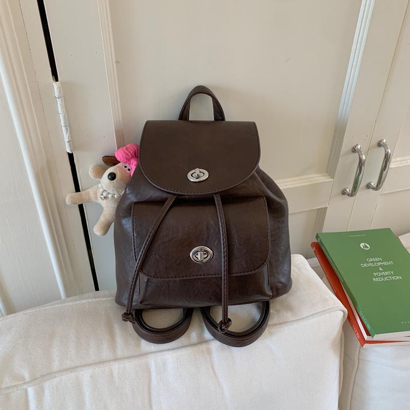 Ретро рюкзак женский модный повседневный нишевый студенческий классный рюкзак высокой ценности сумка-ведро дорожный маленький рюкзак