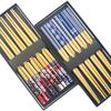 5 Pairs Chopsticks Household Long Chopsticks Personality Natural Bamboo Non-slip Set Tableware Chopsticks Sushi Kitchen Tools with Box