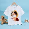 Anime Luffy Zoro Boy T Shirt One Piece Short Sleeve White Tops Summer Children Clothes Toddler Cotton Tee Shirts Baby Clothing