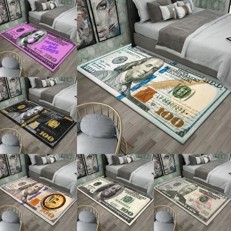Colorful Creative Dollars Pattern DoorMat, Non-slip Carpet, Suitable for Living Room, Bedroom, Bathroom, Holiday Home Decoration