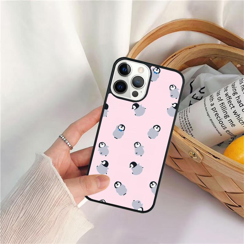 Cute Penguin Celular Mobile Smartphone Cases For iPhone 17 Air 16e 15 14 12 13 11 Pro MAX Plus Coque Fundas
