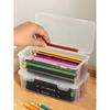 1/2pcs PP Large Capacity Transparent Stationery Storage Box Color Pencil Crayon Stationery Drawer Item Storage Box