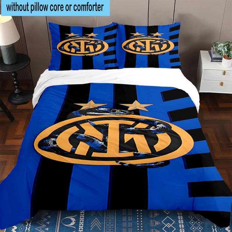 3pcs F.C. Internazionale Milano Printed Bedding Set Duvet Cover Closure Includes 1 Duvet Cover & 2 Pillowcases Bedding Sets Home Decor Gifts
