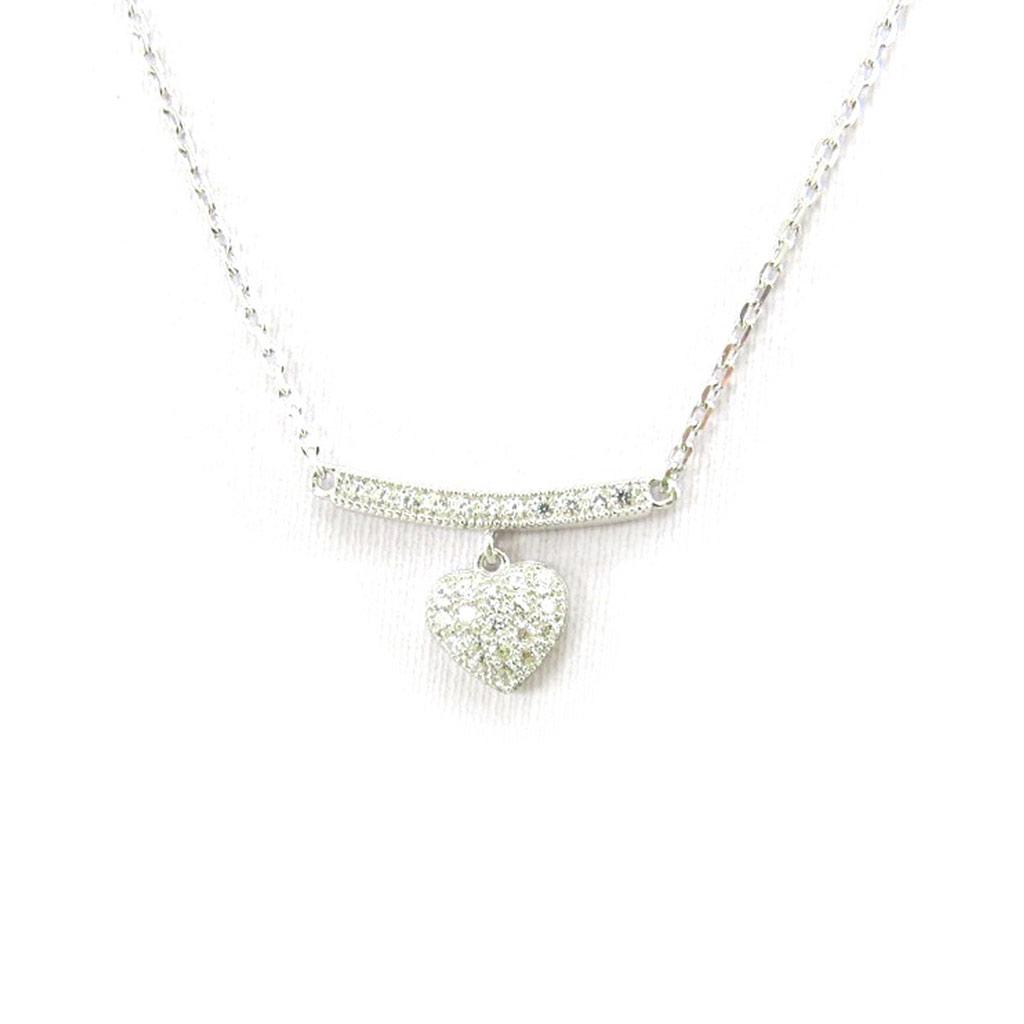 Les Trésors De Lily [L5673] - Серебряное колье "Любовь" серебристо-белое (родиевое покрытие) - 8х8 мм