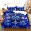 Happy Christmas Bedding Set Snowflakes 3D Printed Duvet Cover Set Soft Single Twin Double Queen Size for Kids Christmas Gift