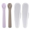 Daily Like Bonbon Baby Food Spoon Stage 2, 2-piece Set + 2 Baby Food Cases, Lavender, Cocoa, 1 Set, Korean Popular Tableware