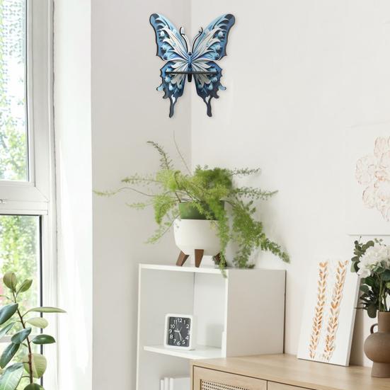 Угловая полка из искусственного хрусталя с бабочкой, деревянная настенная плавающая полка для гостиной, прочная каменная витрина для хранения свечей, украшение