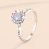 S925 Sterling Silver Ring Women's Moonstone Ring Opal Opal Stone Multicolored Light Ring Engagement Diamond Ring Wedding Ring Gift for Girlfriend